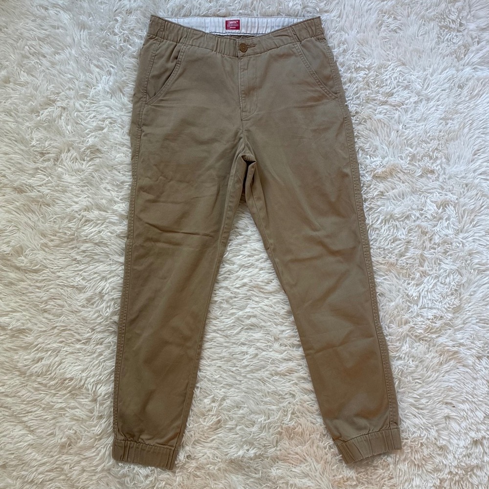 Levis XX Chino Jogger Pants Mens Tan Khaki Elastic Waist Size S